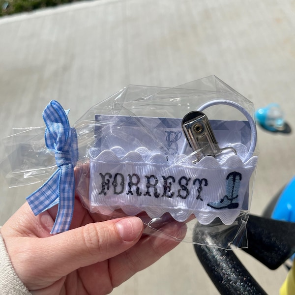 Monogrammed Pacifier Clip | Personalized Embroidered Paci Holder | Baby ...