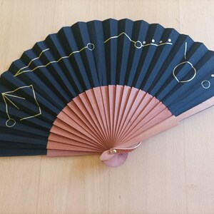 Handbemalter Fächer, Holz & Stoff, 80iger Jahre, Unikat (Gebraucht) In - Foto 10