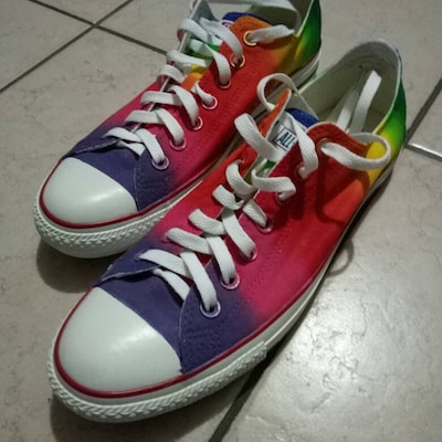 Custom Rainbow Shoes Gay Pride Shoes Handpainted Rainbow - Etsy