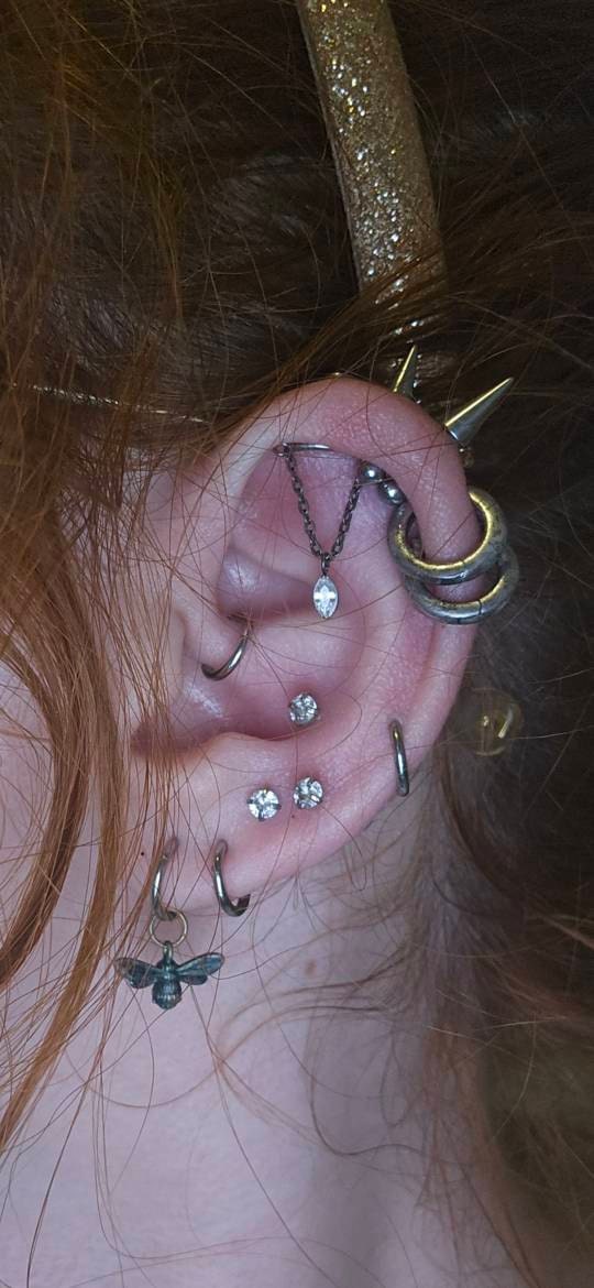Titanium Vertical Dangle Hidden Helix Piercing, Threaded Flat Back Stud Earrings, Hidden Rook/Cartilage/Conch/Tragus/Helix Drop Earring