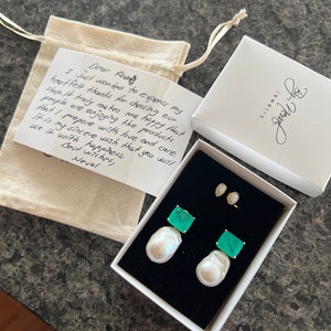 Kiri & Belle Nova Large Baroque Pearl Drop Sterling Earrings in White