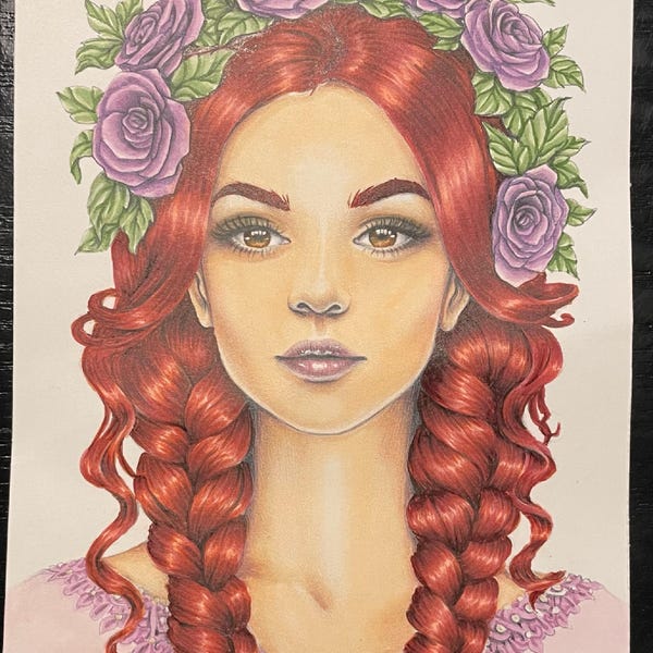 Scarlett | Mariola Budek - Premium Coloring Page | Printable Adult Women Colouring Pages Book ...