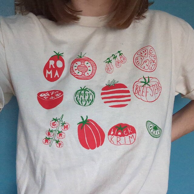 かわいいトマト【RONRON】SLICED TOMATOクロップドTシャツ Amazon.com: Tomatoes Gonna Tomate Funny Tomato Gardener T