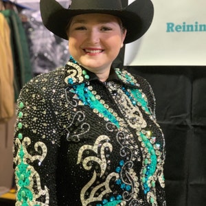 Veste Western Femme Scarlett – Noir/marron, Taille 9/10 – Équitation Showmanship
