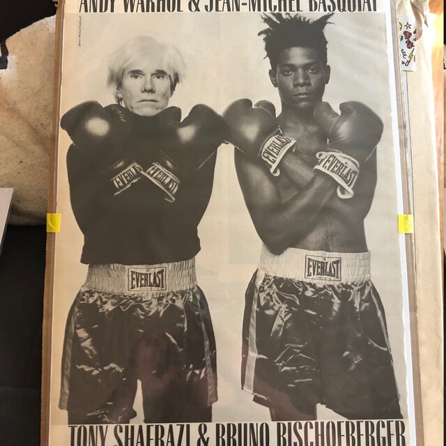 バスキア＆ウォーホル 1985年 共同展示 オリジナル広告ページ