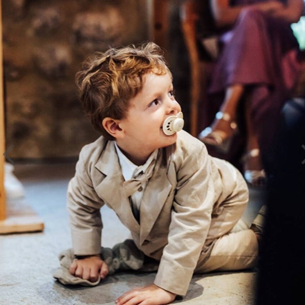 Sal & Pimenta Baby / Toddler Boys Dressy Velvet Button On Set - Forest Sage Green main image 1