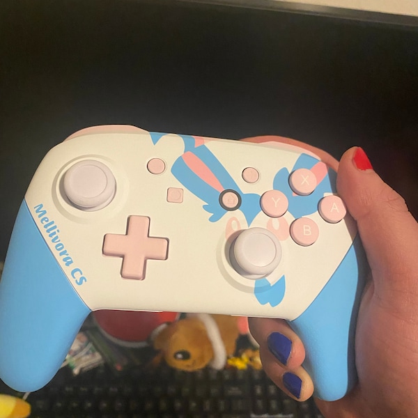 Custom Shiny Sylveon Themed Nintendo Switch Pro Controller - Etsy