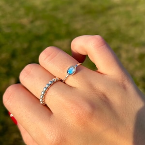 Buy Dainty Oval Labradorite Ring, Facetted Horizontal Gemstone ...