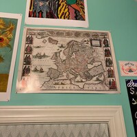 Vintage Europe Map, Antique Map Illustration, Historical Map Art Print ...