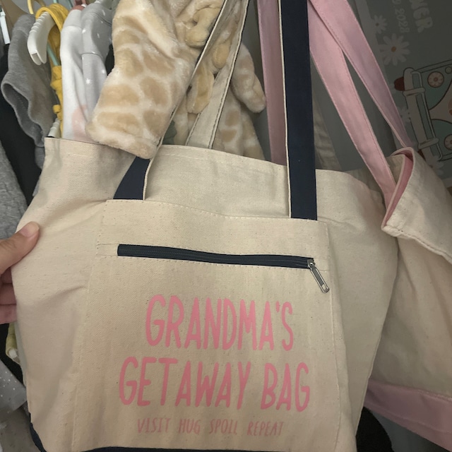 Mimi Grandchild Kids Names Custom Grandma Tote Bag Grandma's Getaway