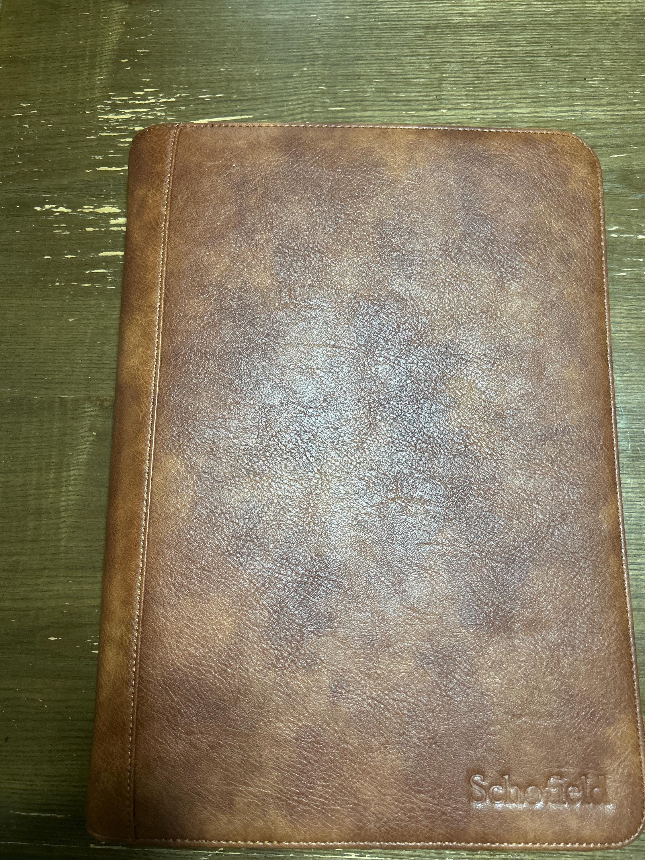 Personalized Vintage Leather Portfolio, Custom 3-Ring Binder Portfolio, Office Padfolio with Clipboard, Custom Company Gift, Graduation Gift
