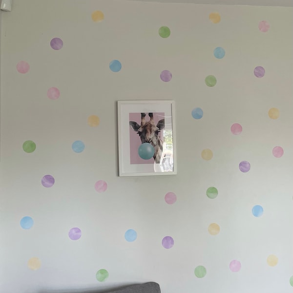 Pastel Rainbow Polka Dot Wall Decals: Nursery Room Decor - Etsy
