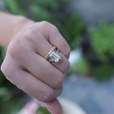 Palladium 950 River Wedding Band Modern Organic Wedding Ring Choose a