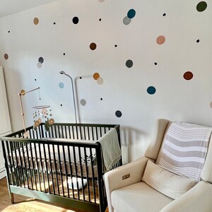 Nursery Decals, Earth Tones Wall Decal, Gray, Teal, Polka Dots