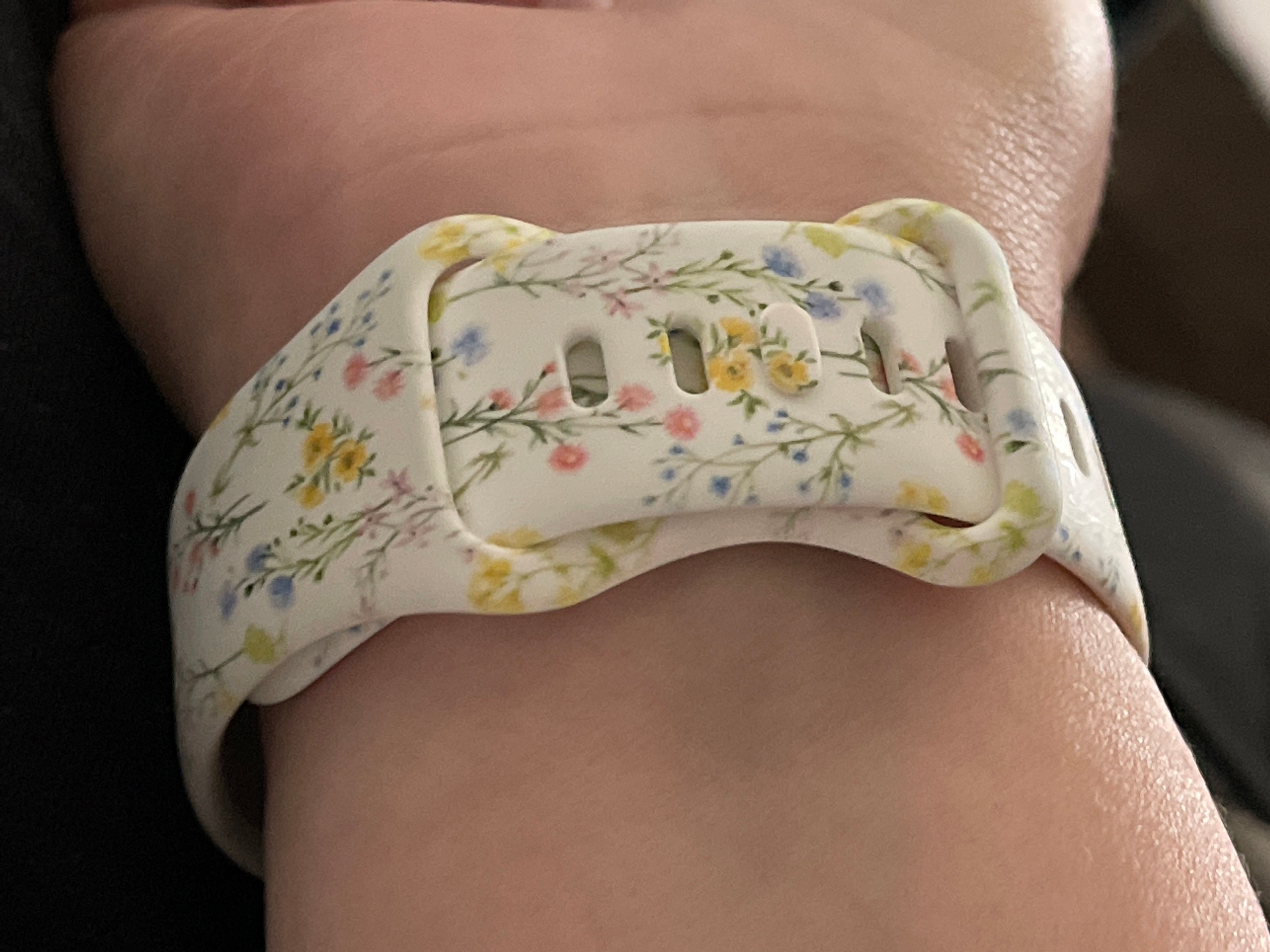 Small Spring Flowers Silicone Watch Band compatible with Apple Watch Fitbit Samsung Garmin