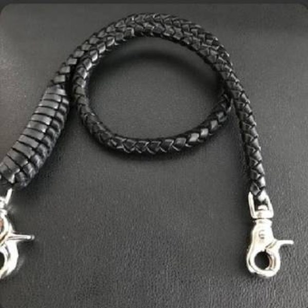 Leather Wallet Chain - Braided Wallet Chain - Leather Wallet Strap ...