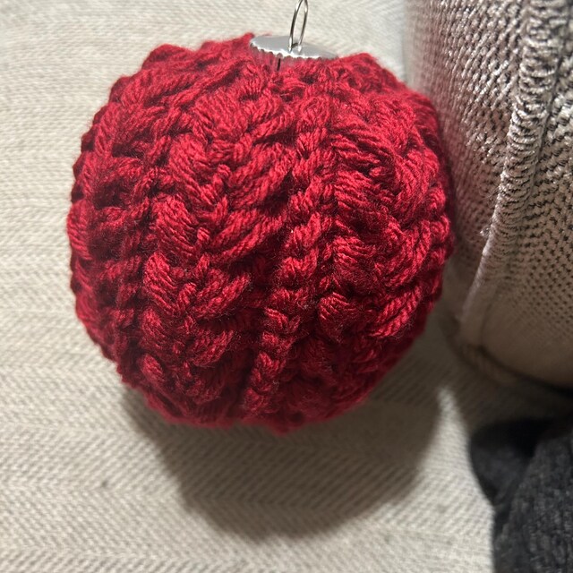 A customer's finished Snowy Wheat Stitch Ornament Crochet Pattern