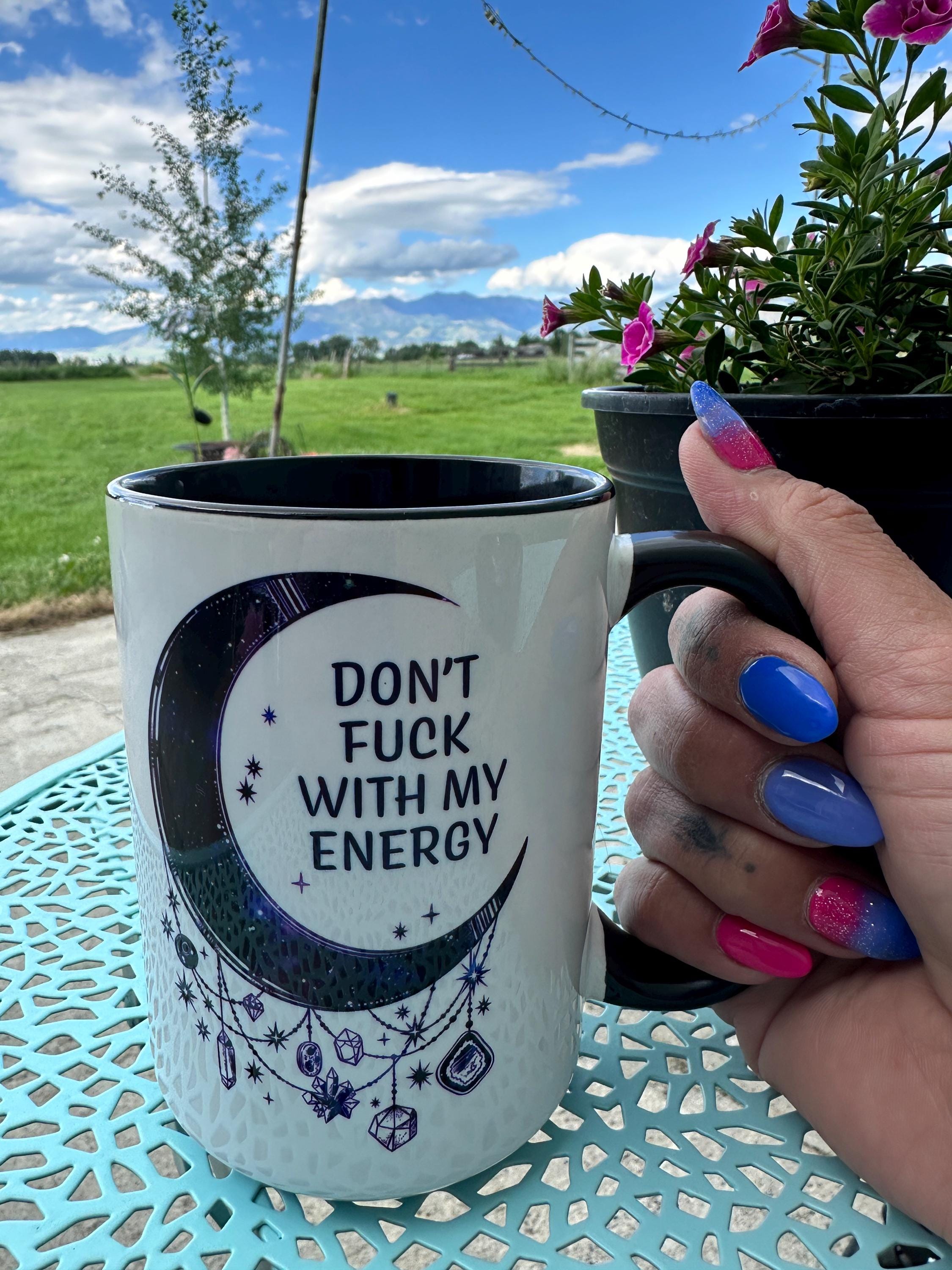Witchy Gifts | Gift for Her | Travel Mug | Don't Fu*k with my Energy Moon Mug | Witch Mug | Personalized Gifts | Witchcraft