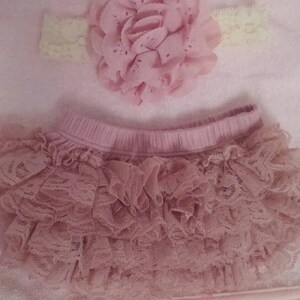 Baby Girl Ruffle Bottom Bloomer & Headband Set in Aqua