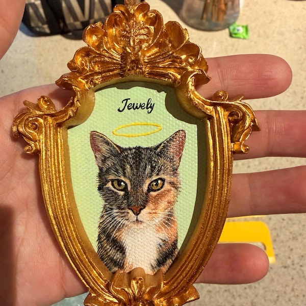 Custom Hand-painted Pet Memorial Portrait– Dog or Cat Remembrance Gift ...