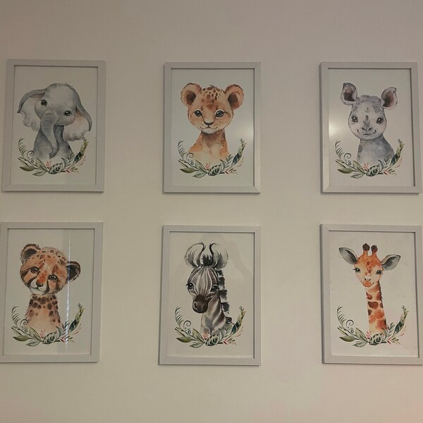 Jungle Animals Nursery Decor , Safari Nursery Prints , Nursery Set ...