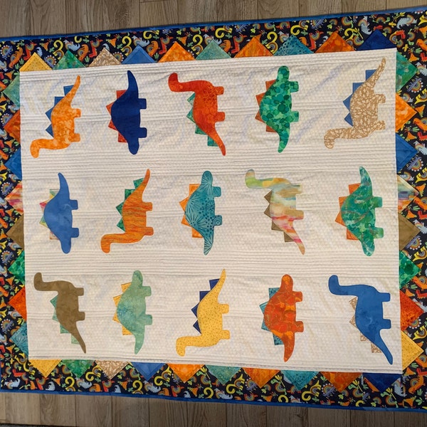 PAPER Dino Roar Quilt Pattern by Slice of Pi Quilts [fat Quarter ...