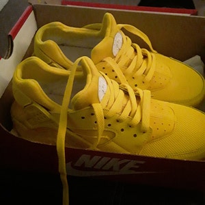 blue yellow and pink huaraches