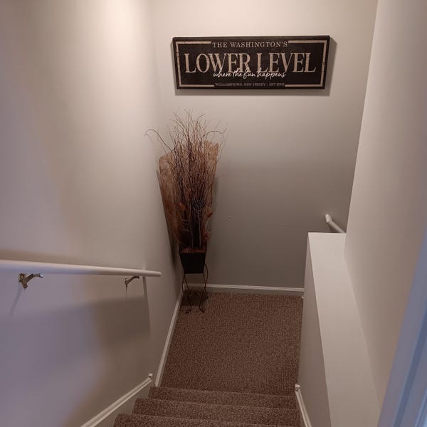 Custom Lower Level Sign: Farmhouse Basement Wall Decor - Etsy