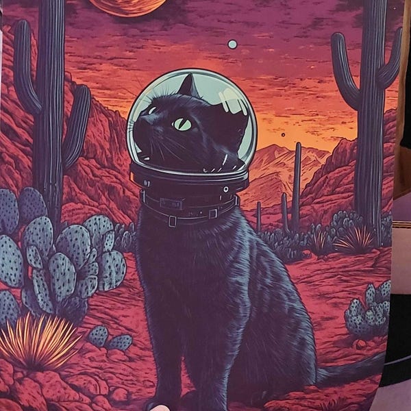 Retro Space Astronaut Poster 50s 'space Gal' Vintage Scifi Collage Art ...
