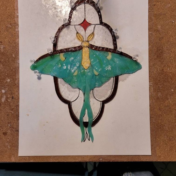 Nouveau Luna Moth Stained Glass Pattern PDF Digital File - Etsy