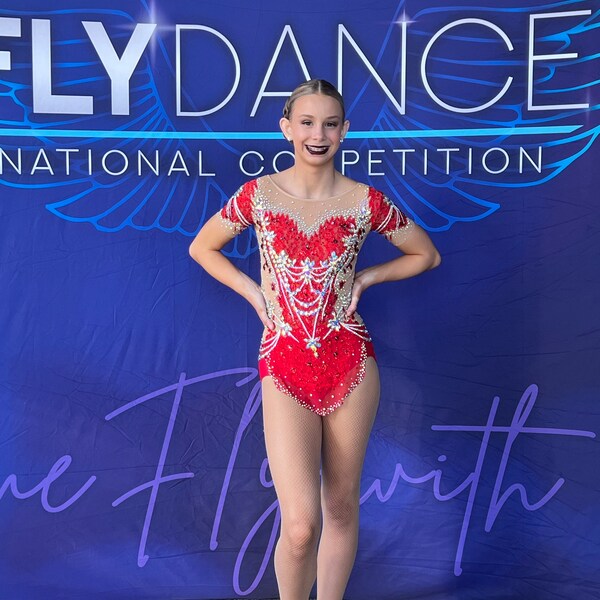 Black and Dark Blue Jazz/Rhythmic Gymnastics Costume
