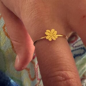 Customer photo, Four Leaf Clover Stacking Ring