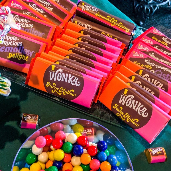Willy Wonka JR. Prop Wonka Bar Wrappers, Nutty Crunch Surprise, Whipple ...