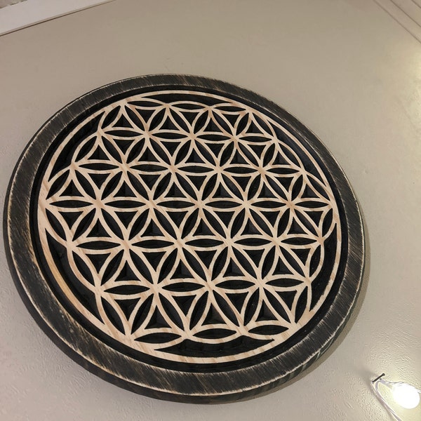Wood Flower of Life Sacred Geometry Wall Art Mandala - Etsy