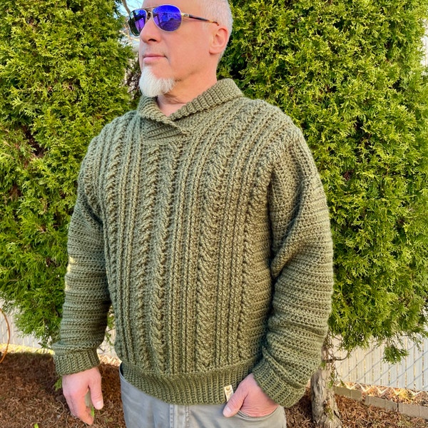 Dapper Sweeter CROCHET PATTERN & VIDEO/ Dapper Dad Pullover, Pdf Digital Download ...
