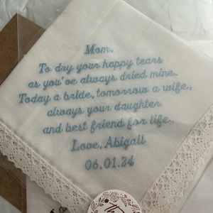 Wedding Handkerchief Set For Parents - 7pc Keepsake Hankies With Gift Packaging