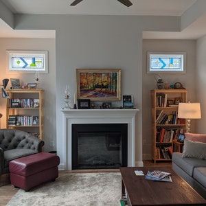 Honeydewglass Smokey Blue and Green Contemporary Stained