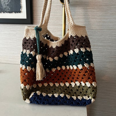 PDF Crochet Pattern Granny Square Scrap Bag - Etsy