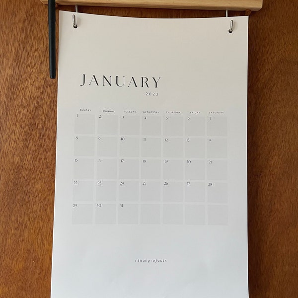 NEW 2025 Wood Calendar With Boxes, Monthly Calendar, Wall Decor, Simple ...