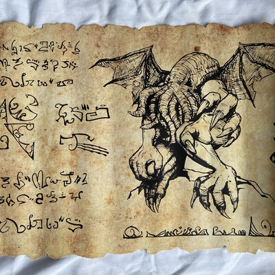 Ancient Cthulhu Summoning Scroll an Aged Antique Scroll inspired by HP ...
