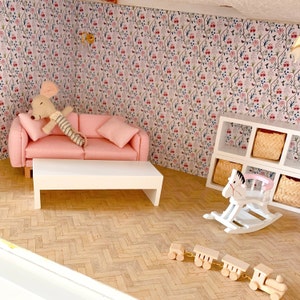 Dolls House Miniature Parquet Flooring 6 Inch Dark Honey Colour Oak Strip Effect 