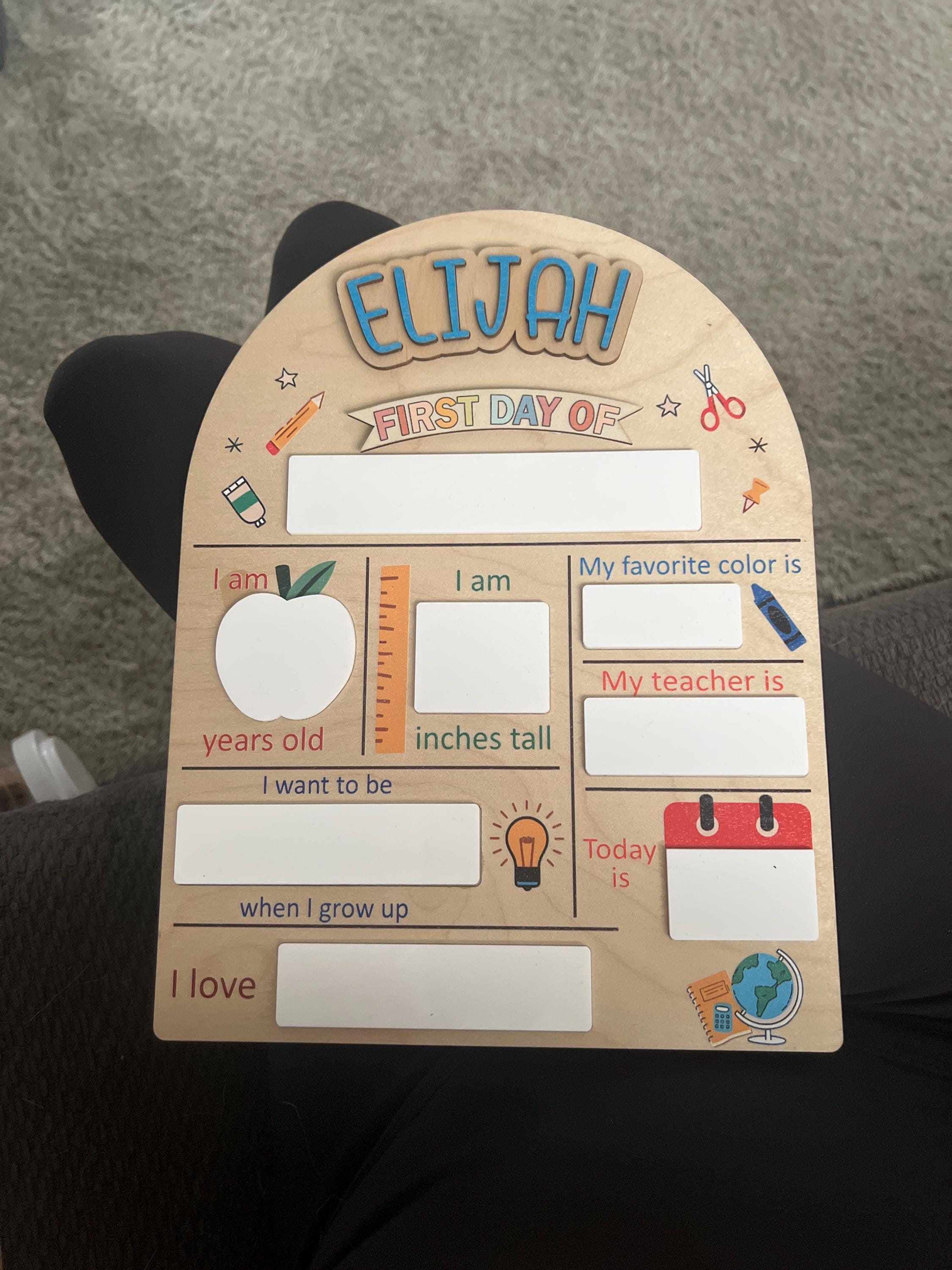 Custom First Day Of School Sign, Last Day of School Sign, Custom Name Sign, Preschool Back To School Dry Erase Sign, 1st Day of School Board