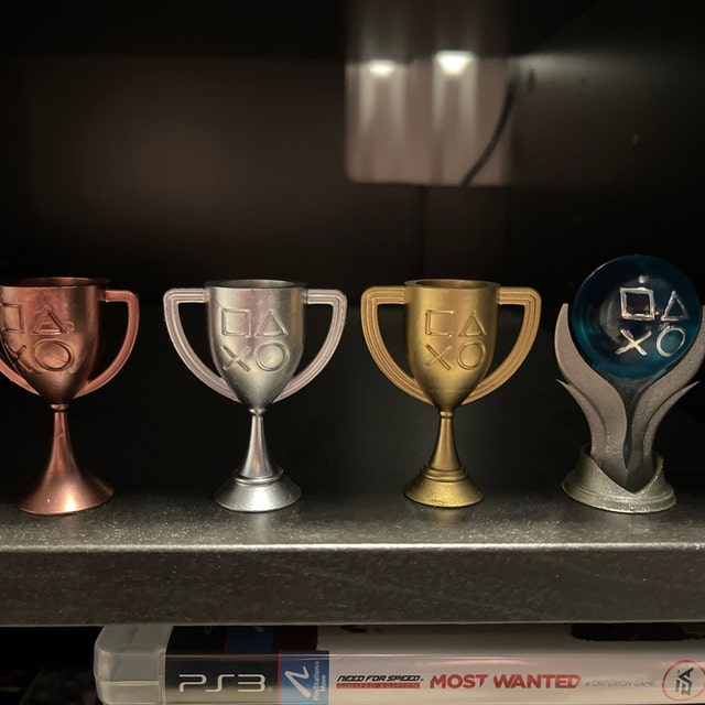 Mini PS5 Playstation 5 Trophies Gold Silver Bronze Platinum Trophies Resin  3D Printed and Hand Painted Ideal Gaming Gift 