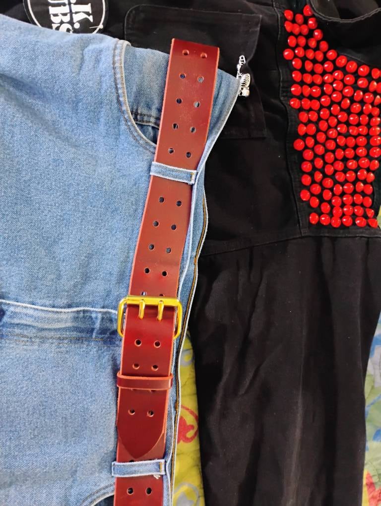 2&quot; Casual Amish Handmade Wickett & Craig Double Hole 12oz Real Bridle Leather Dress Work Belt for Gun Holster Strap-Made in Lancaster PA