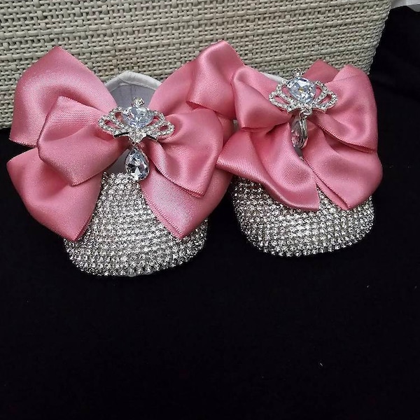 Newborn Baby Girl Bling Rhinestone Shoes - Customized Name Shoes Baby ...