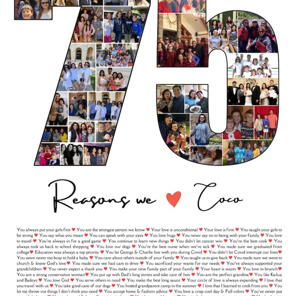 Benutzerdefinierte 5. Geburtstag Foto Collage Vorlage Personalisierte 5