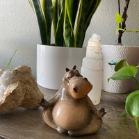 Clumsy Yoga Master Hippo - 3D Printed Resin Hippo Figurine