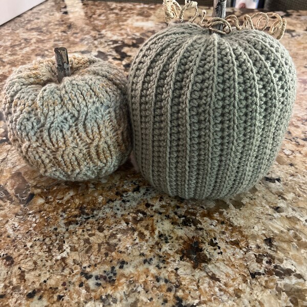 Autumn Pumpkin Duo - Crochet Pattern - Ribbed Pumpkin & Cabled Pumpkin ...