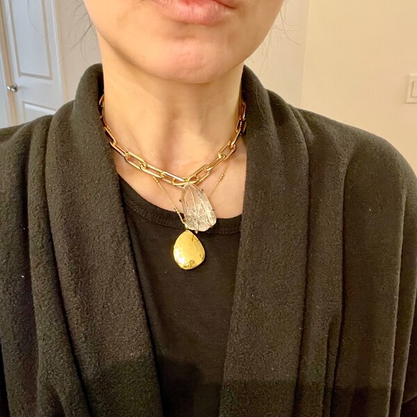 •EXTRA LARGE PAPERCLIP• gold chain