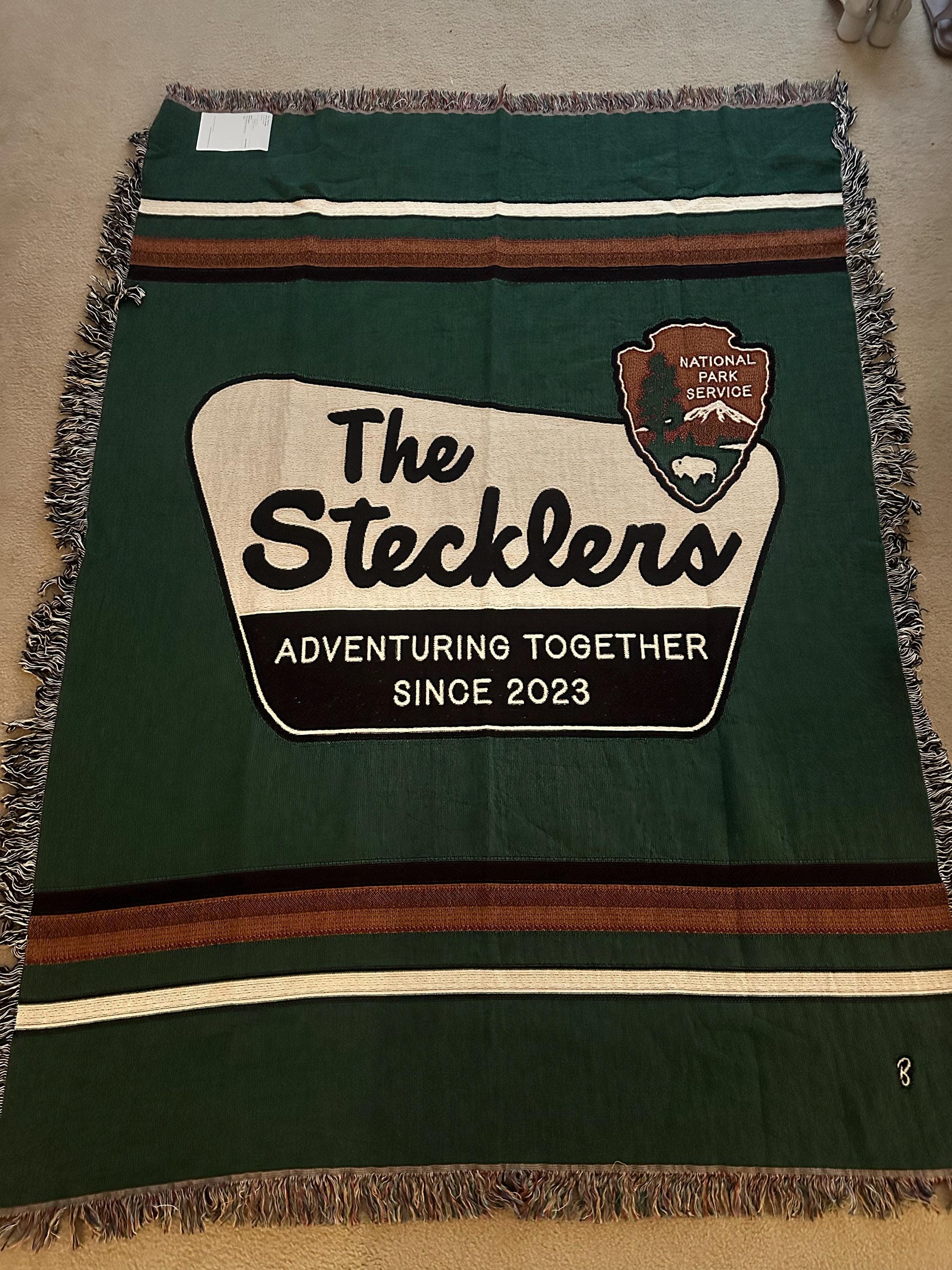 Personalized National Parks Anniversary Blanket, Cotton Woven Blanket
